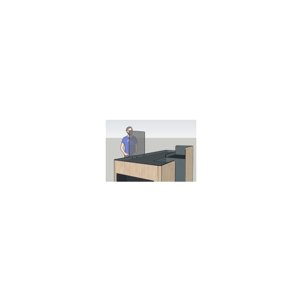 Professional Plastics Clear Polycarbonate Sneeze Guard - Rounded Edges (P), 0.187 Thick Fla - SNEEZEGUARD.187CLRPC-48X48