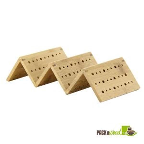 Packnwood Bamboo Taco Holder - 8.14 x 1.96 in. - 210STAC162