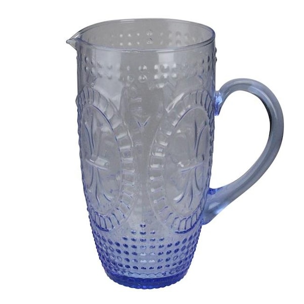 Avon Protection Avon 33537601 8.75 in. Textured Glass Beverage Pitcher - Blue - 33537601