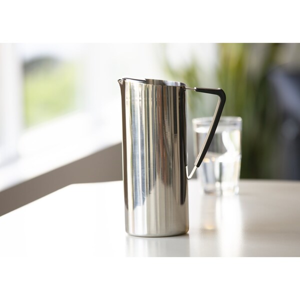 Service Ideas Slim Water Pitcher, 1.6L Double Wall Stainless Steel, Polished - X7DWPS