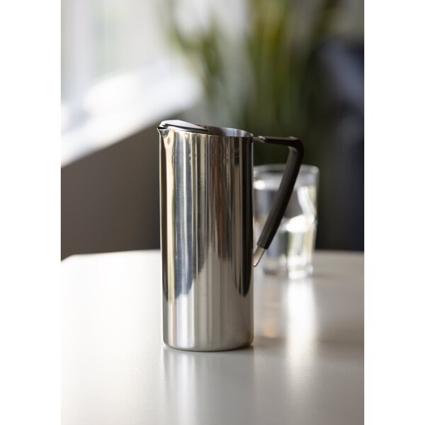 Service Ideas Slim Water Pitcher, 1.6L Double Wall Stainless Steel, Polished - X7DWPS