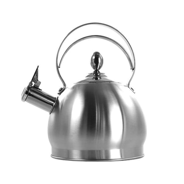 Megachef Megachef MGKTL-1015 2.8 Liter Round Stovetop Whistling Kettle; Brushed Silver - MGKTL-1015