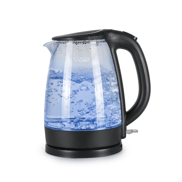 Commercial Chef 1.7L Cordless Glass Kettle - CHK17M2GB