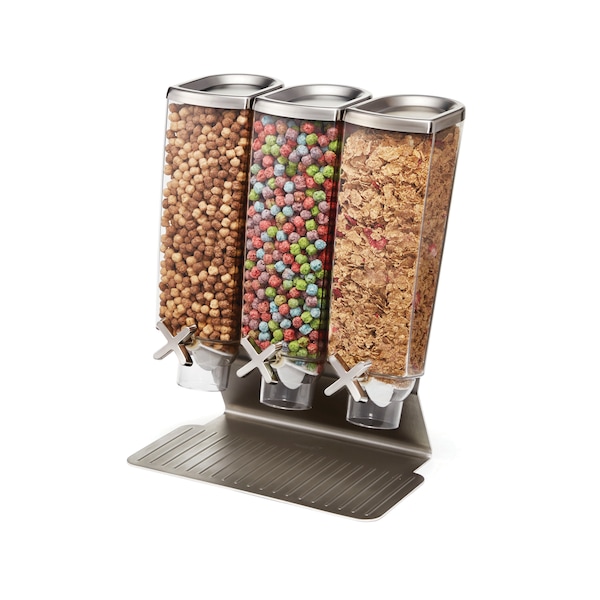 Rosseto Serving Solutions EZ-PRO H2S 1 Gal. 3-Container Stainless Steel Tabletop Dispenser, 1 EA - EZ515