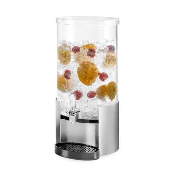 Rosseto Serving Solutions Elliptic 4 Gal. Beverage Dispenser with Stainless Steel Base and Drip Tray, 1 EA - LD175