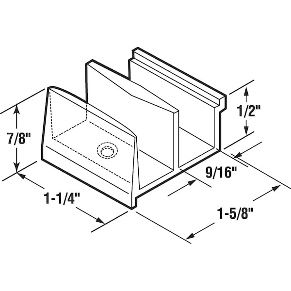 Prime-Line Clear Acrylic Shower Door Bottom Guide, Sterling Single Pack - M 6111