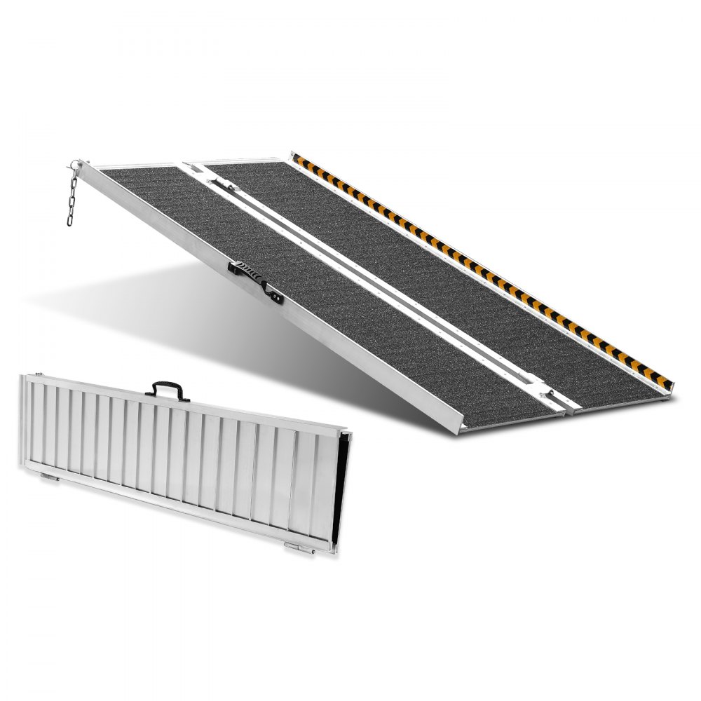 VEVOR Portable Wheelchair Ramp, 5 ft 800 lbs Capacity, Non-Slip Aluminum Folding Threshold Ramp, Foldable Mobility Scooter Ramp Wheel Chair Ramp, Handicap Ramp for Home Steps, Stairs, Doorways, Curbs - ZDKMJPD60YC12YUIHV0