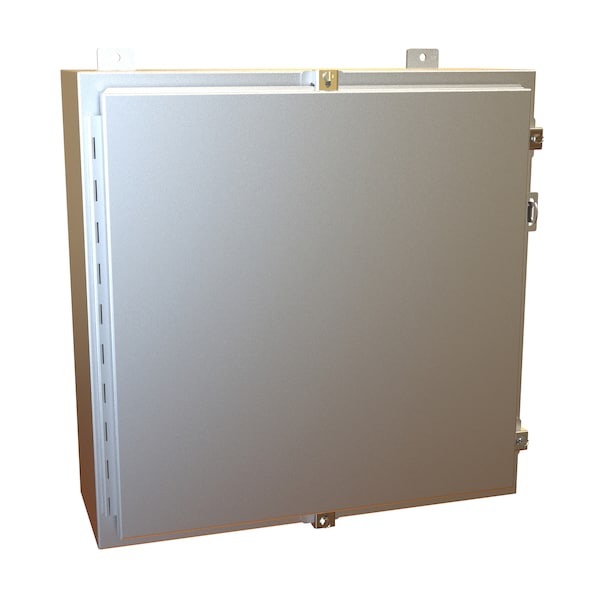 Hammond Aluminum Electrical Enclosures, 24 in H, 8 in D, 24 in W, NEMA 4X, Hinged - 1418N4ALJ8