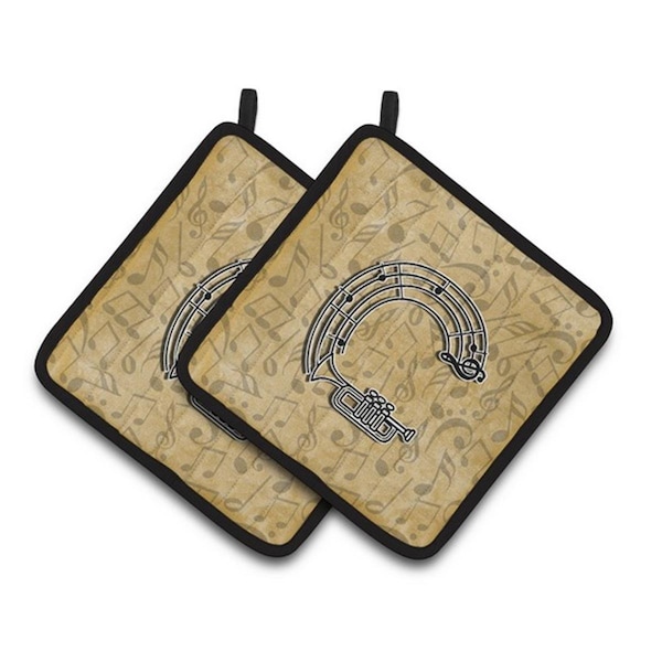Carolines Treasures Letter C Musical Instrument Alphabet Pair of Pot Holders, 7.5 x 3 x 7.5 in. - CJ2004-CPTHD