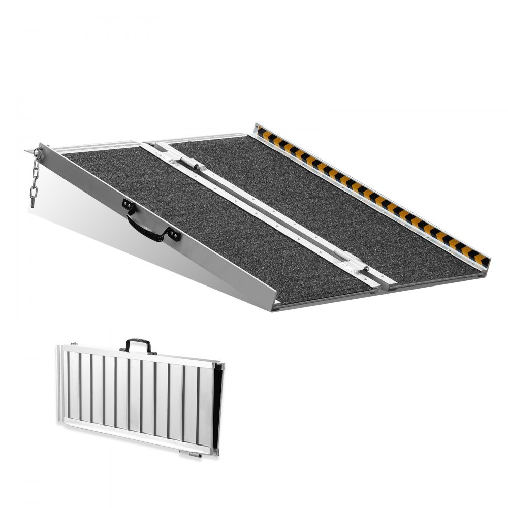 VEVOR Portable Wheelchair Ramp, 3 ft 800 lbs Capacity, Non-Slip Aluminum Folding Threshold Ramp, Foldable Mobility Scooter Ramp Wheel Chair Ramp, Handicap Ramp for Home Steps, Stairs, Doorways, Curbs - ZDKMJPD36YC19UQ9FV0