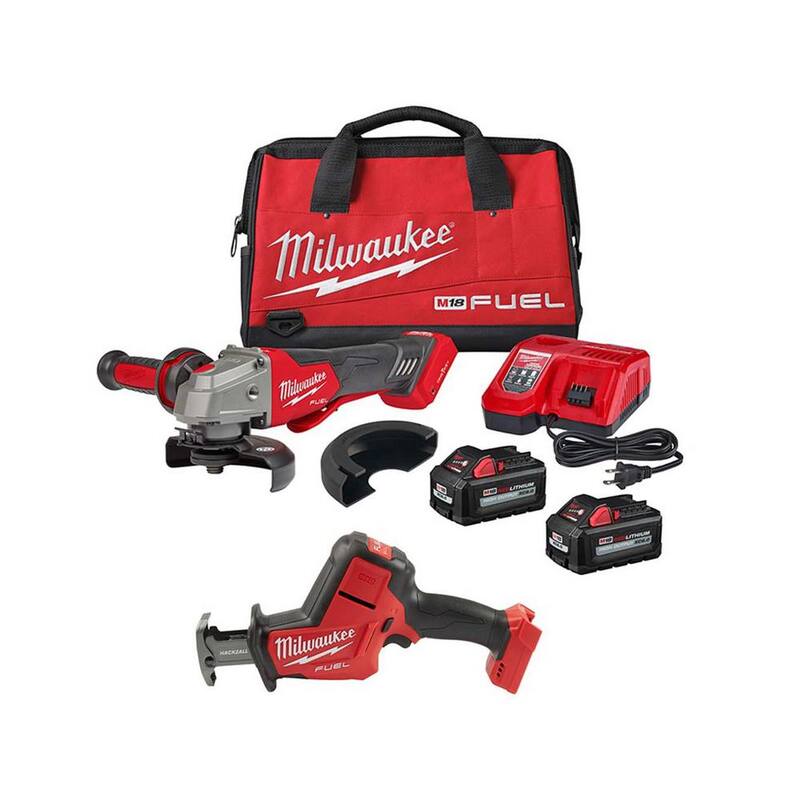 Milwaukee M18 FUEL 18V Lithium-Ion Inalámbrico sin escobillas 4-1/2 in./6 in. con interruptor de paleta Kit, FUEL HACKZALL y (2) Baterías - 2882-22-2719-20