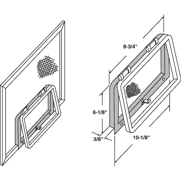 Prime-Line Wicket, 6-1/8 in. x 10-1/8 in., White Plastic Single Pack - PL 14700