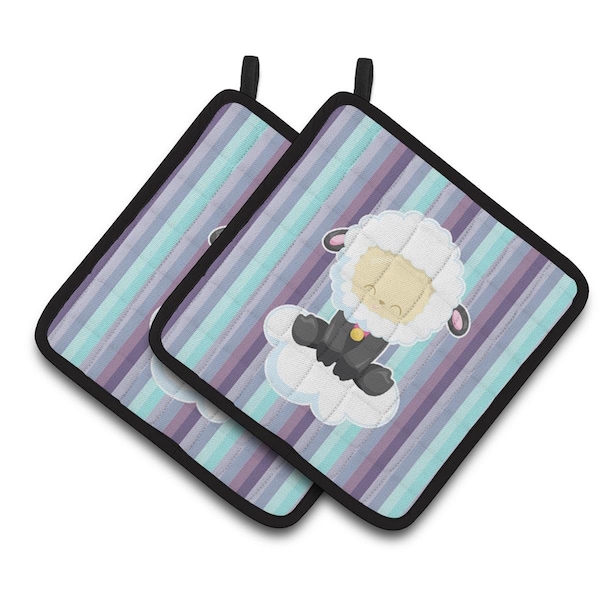 Carolines Treasures Sheep on Cloud Pair of Pot Holders - BB6875PTHD