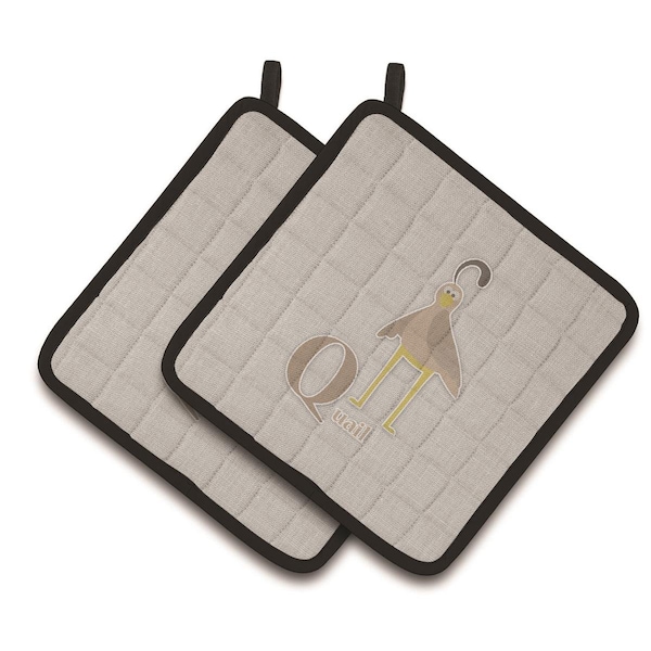 Carolines Treasures Alphabet Q For Quail Pair of Pot Holders - BB5742PTHD