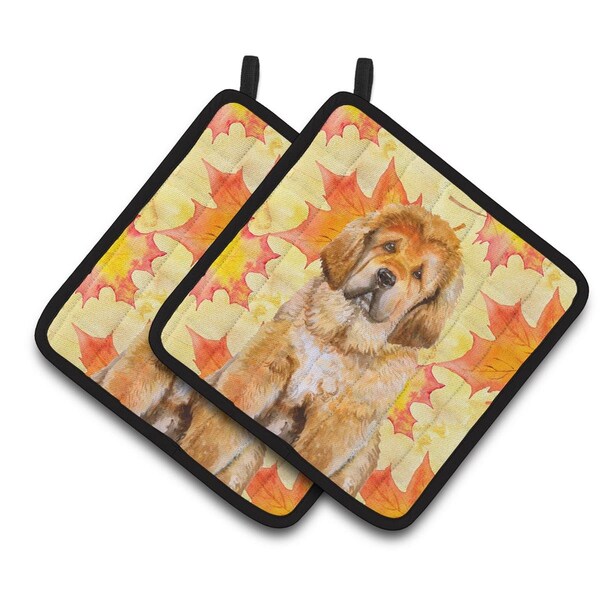 Carolines Treasures Tibetan Mastiff Fall Pair of Pot Holders - BB9982PTHD