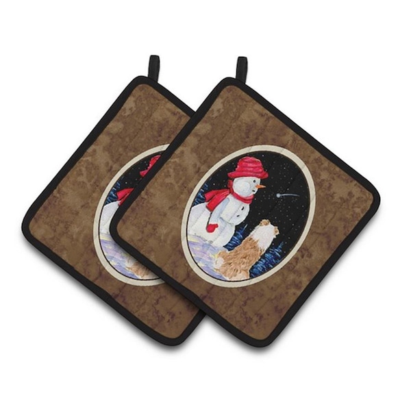 Carolines Treasures Australian Shepherd Pair of Pot Holders, 7.5 x 3 x 7.5 in. - SS8573PTHD