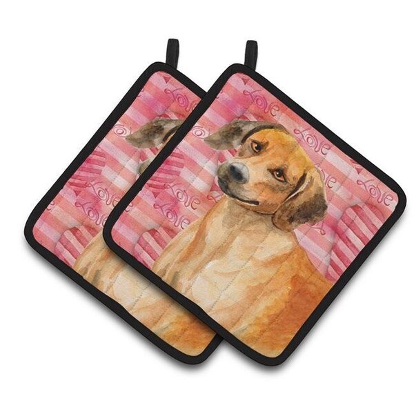 Carolines Treasures Carolines Treasures BB9763PTHD Rhodesian Ridgeback Love Pair of Pot Holders - BB9763PTHD