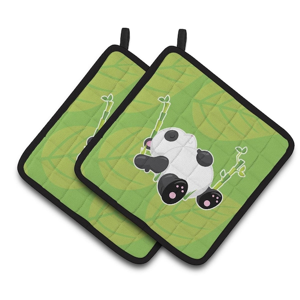 Carolines Treasures Passed Out Panda Pair of Pot Holders - BB6798PTHD