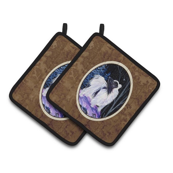 Carolines Treasures Starry Night Papillon Pair of Pot Holders, 7.5 x 3 x 7.5 in. - SS8383PTHD