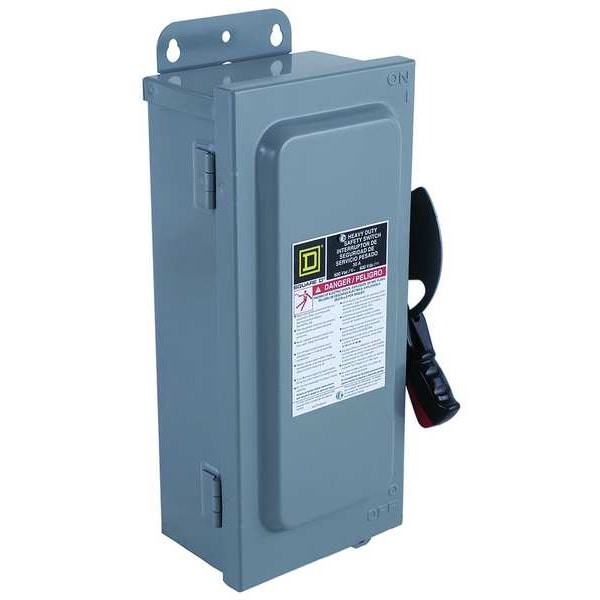 Interruptor de seguridad no fusible Square D, servicio pesado, 600V CA/CC, 2 polos, 600 A, NEMA 1 - HU266