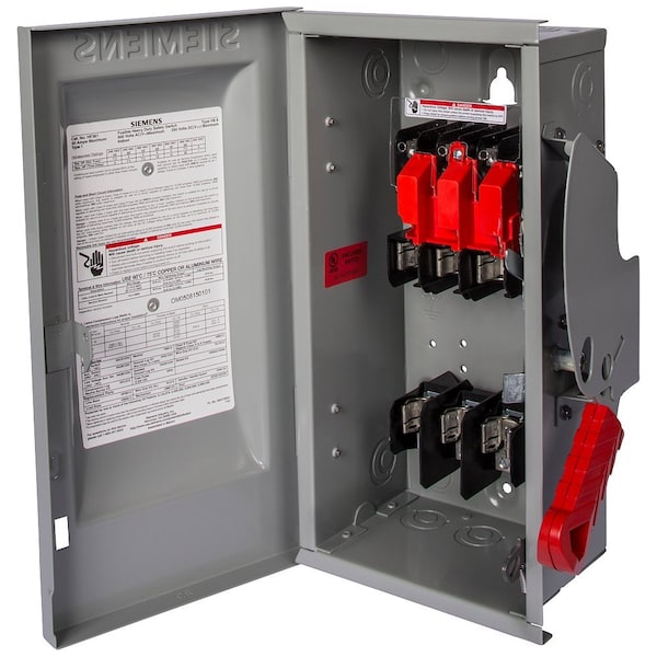 Interruptor de seguridad Siemens, fusible, 30 A, acero - HF361
