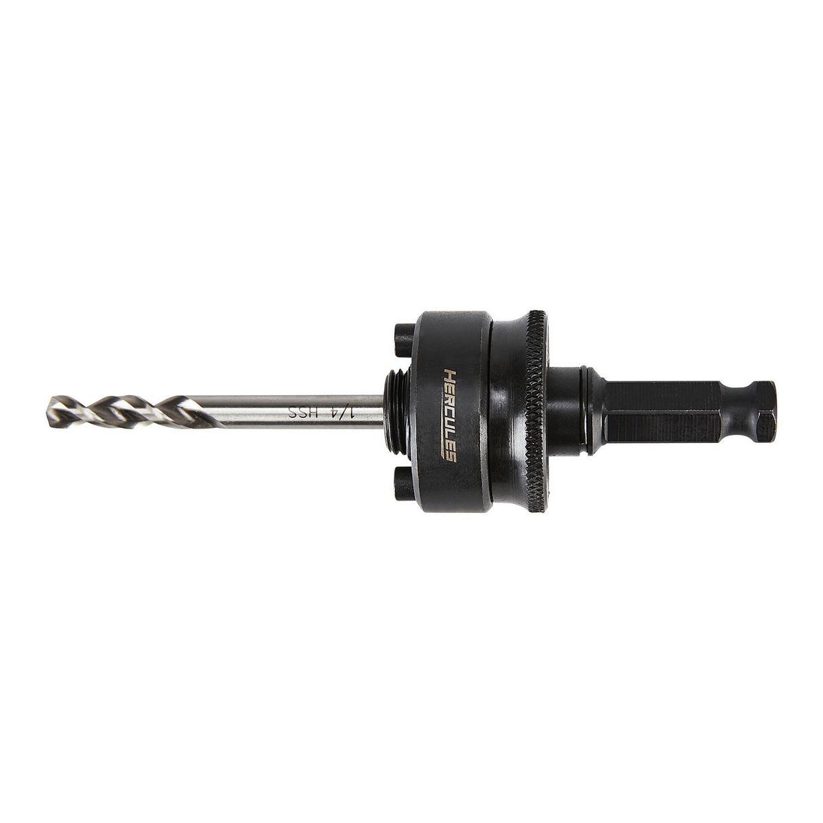 Hércules 7/16 in. Arbor de Broca de Agujero de Cambio Rápido Universal compatible con Brocas de Agujero de 1-1/4 in. y más grandes - 57940