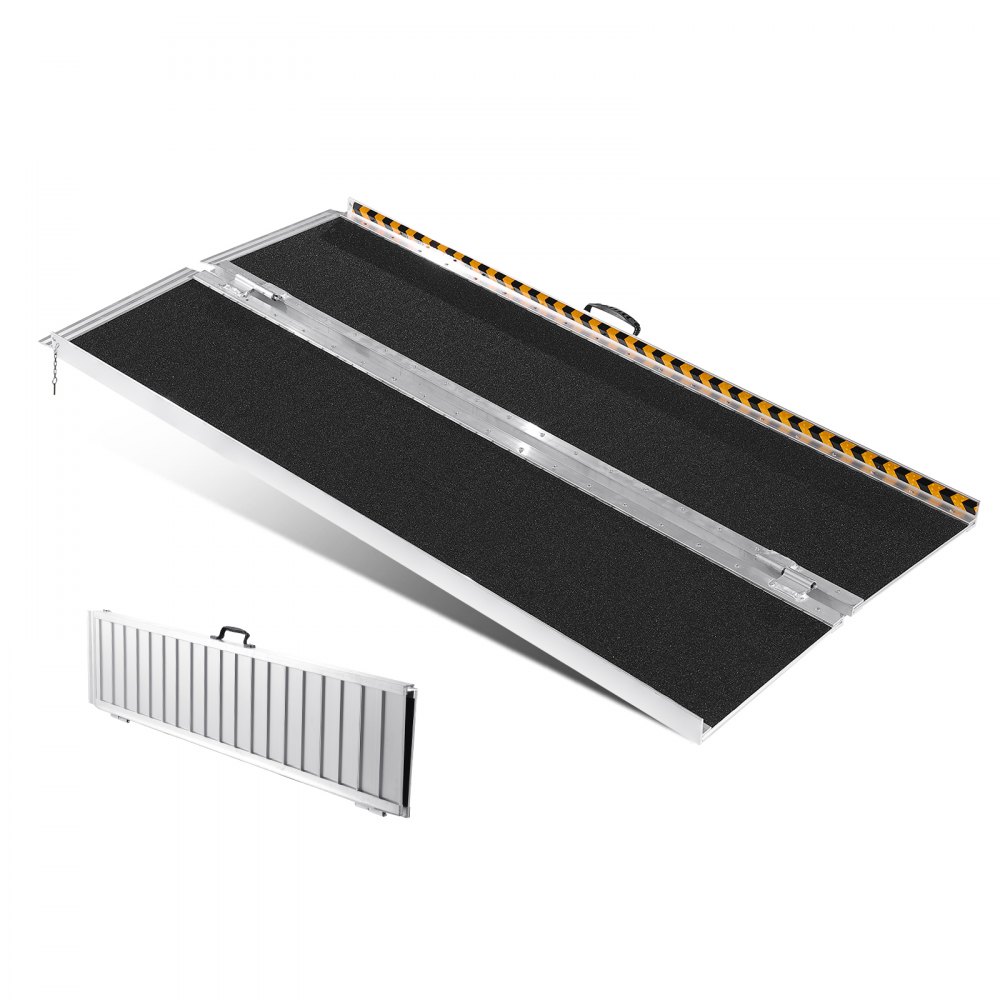 VEVOR Portable Wheelchair Ramp, 6 ft 800 lbs Capacity, Non-Slip Aluminum Folding Threshold Ramp, Foldable Mobility Scooter Ramp Wheel Chair Ramp, Handicap Ramp for Home Steps, Stairs, Doorways, Curbs - ZDKMJPD72YC1JQ8CRV0