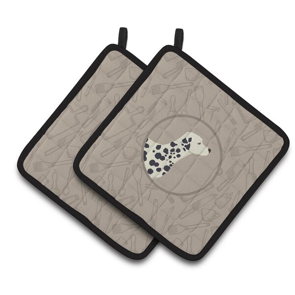 Carolines Treasures Dalmatian In the Kitchen Pair of Pot Holders - CK2181PTHD