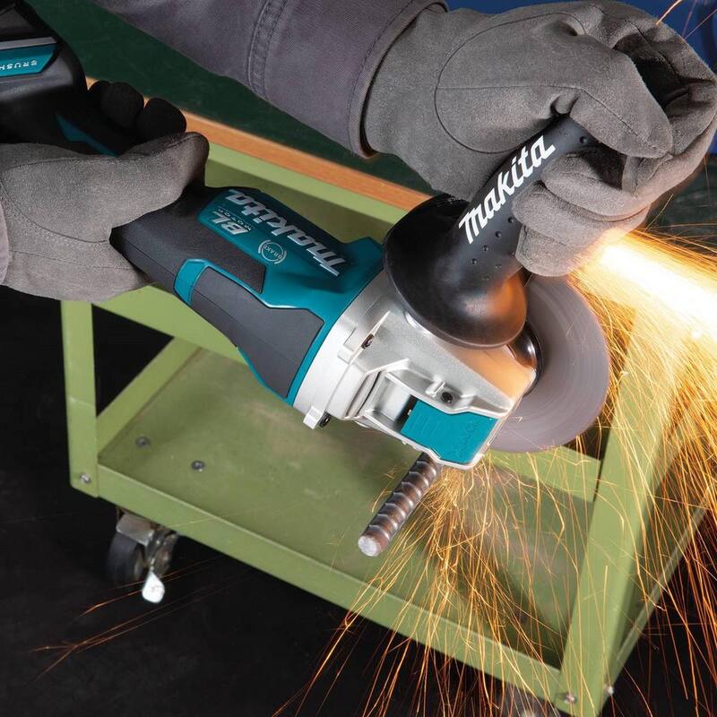 Makita 18V LXT Inalámbrico BL 4.5/5 in. X-LOCK Amoladora con interruptor de paleta - Herramienta solamente con Bono X-LOCK 4.5 in. Cuchilla para mampostería 2-Pack - XAG26Z-E-07222