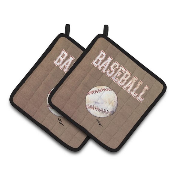 Carolines Treasures Baseball Pair of Pot Holders, 7.5 x 3 x 7.5 in. - 8485PTHD
