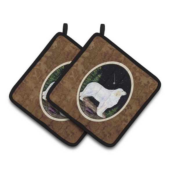 Carolines Treasures Starry Night Great Pyrenees Pair of Pot Holders, 7.5 x 3 x 7.5 in. - SS8471PTHD