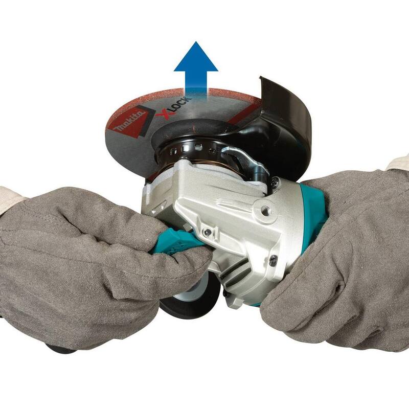 Makita 18V LXT Inalámbrico BL Amoladora Angular de 4.5/5 pulgadas X-LOCK, Herramienta Solamente con Bono de Hoja de Corte para Albañilería X-LOCK de 4.5 pulgadas, Paquete de 2 - XAG25Z-E-07222