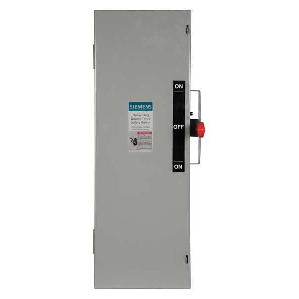 Interruptor de seguridad con fusible Siemens, servicio pesado, 240V CA, 3PDT, 60 A, NEMA 1 - DTF322