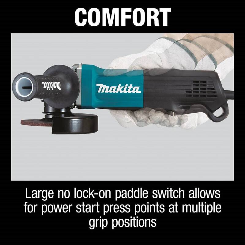 Makita 4-1/2 pulgadas Amoladora angular con interruptor de paleta - GA4553R