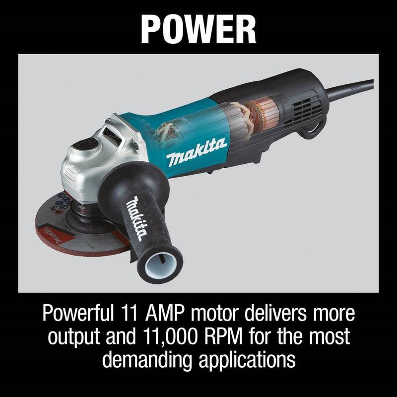 Makita 4-1/2 pulgadas Amoladora angular con interruptor de paleta - GA4553R