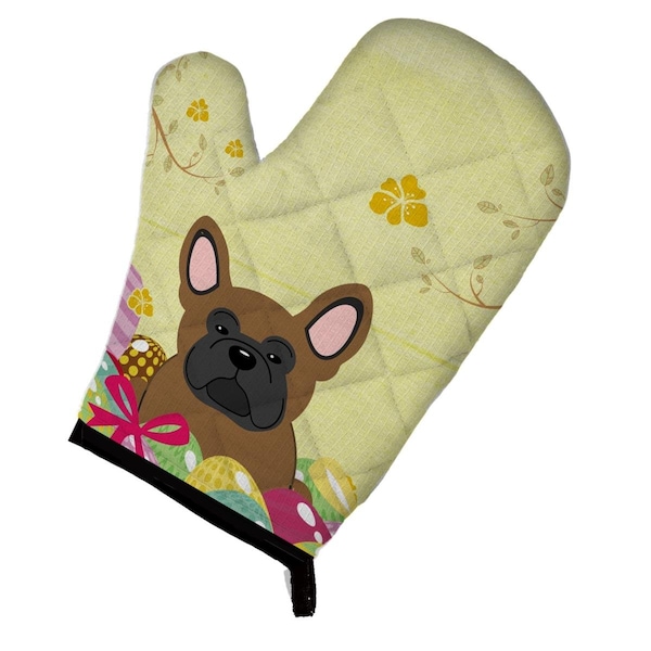 Carolines Treasures Easter Eggs French Bulldog Brown Oven Mitt - BB6013OVMT