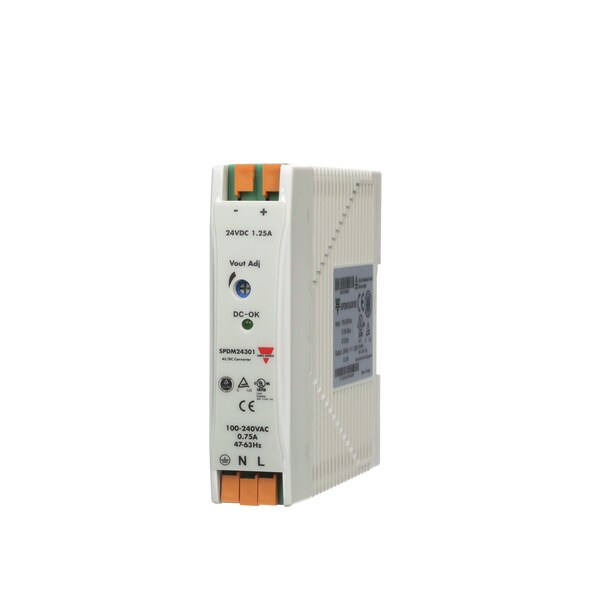Carlo Gavazzi Power Supply, 100 to 240V AC, 12V DC, 30W, 2A, DIN Rail - SPDM12301B