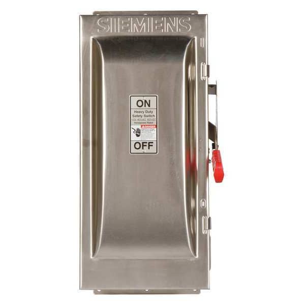 Siemens interruptor de seguridad con fusible, servicio pesado, 600V AC, 3PST, 100 A, NEMA 3R - HF363S.