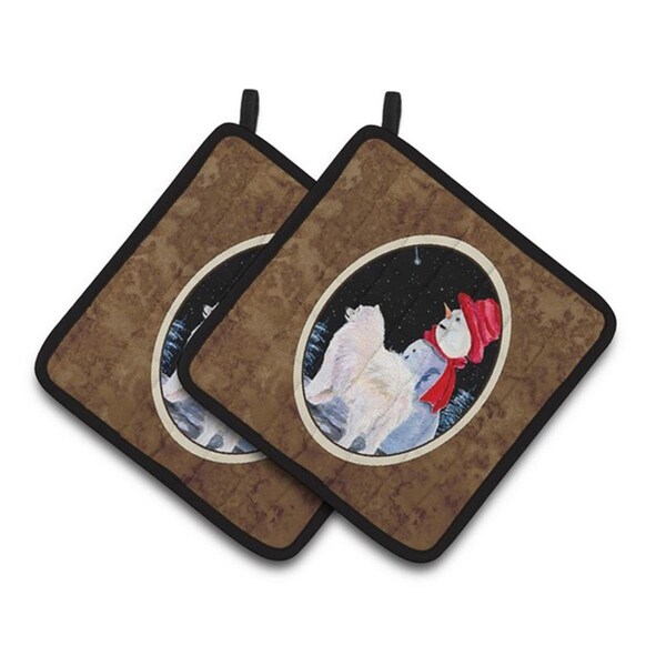 Carolines Treasures Samoyed Pair of Pot Holders, 7.5 x 3 x 7.5 in. - SS8572PTHD