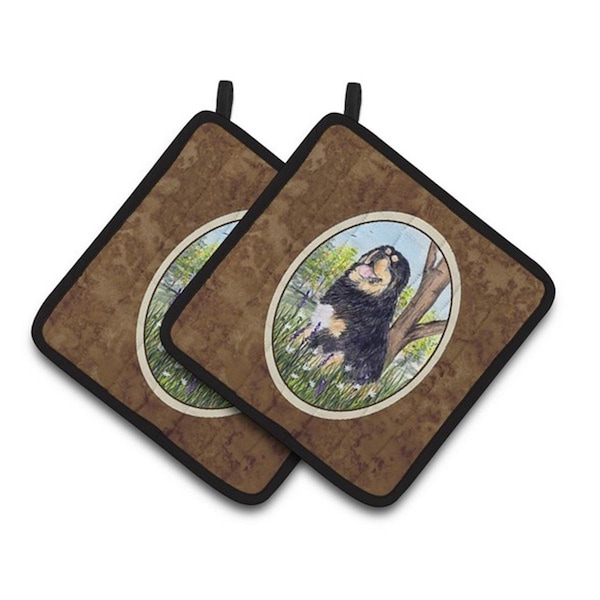 Carolines Treasures Tibetan Mastiff Pair of Pot Holders, 7.5 x 3 x 7.5 in. - SS8106PTHD