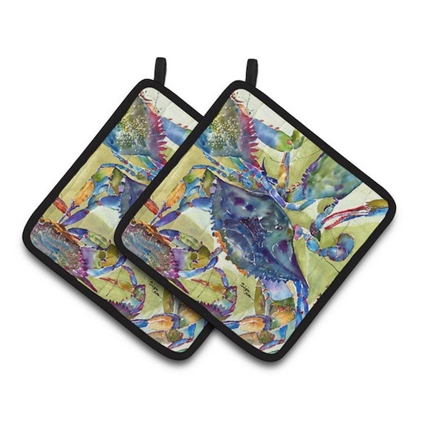 Carolines Treasures Crab All Over Pair of Pot Holders, 7.5 x 3 x 7.5 in. - 8512PTHD