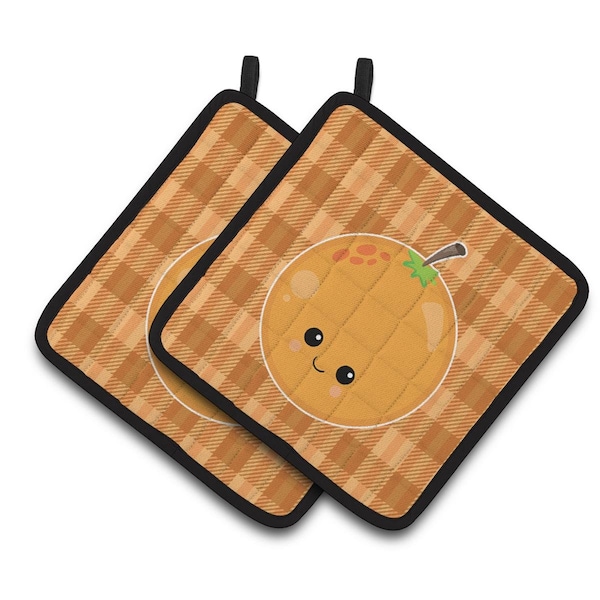 Carolines Treasures Orange Face Pair of Pot Holders - BB6991PTHD
