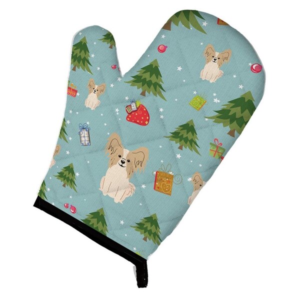 Carolines Treasures Christmas Papillon Sable and White Oven Mitt - BB4737OVMT