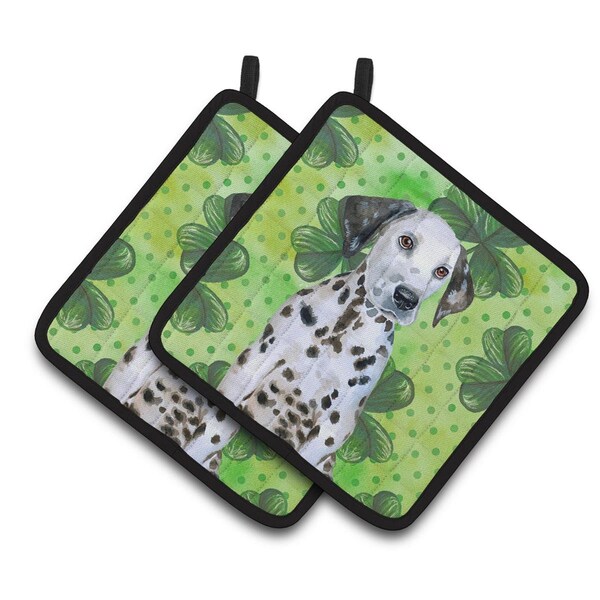 Carolines Treasures Dalmatian Puppy St.Patricks Pair of Pot Holders - BB9882PTHD