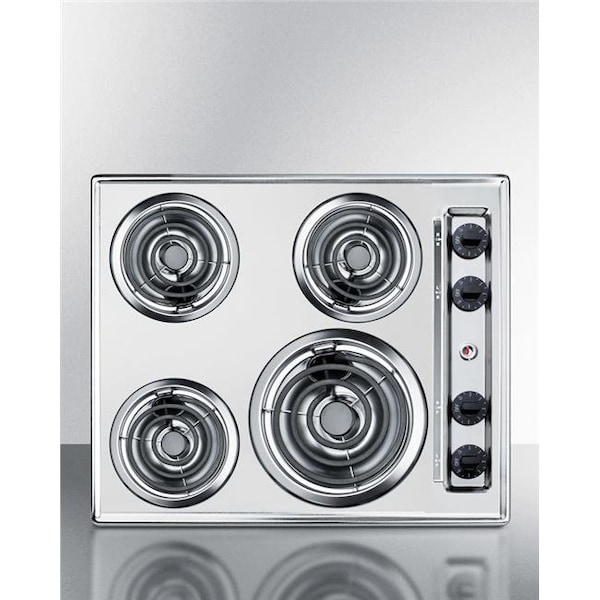 Summit Appliance Summit Appliance ZEL03 24 in. 230V Wide 4-Burner Coil Cooktop; Chrome - ZEL03