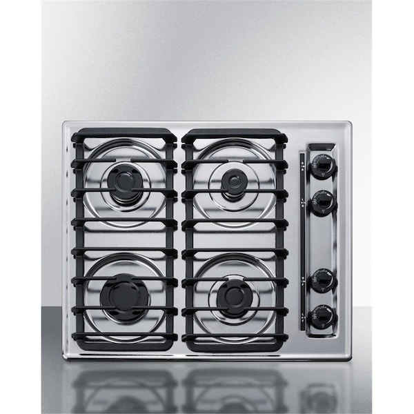Summit Appliance 24 in. Wide 4-Burner Gas CooktopChrome - ZTL033S