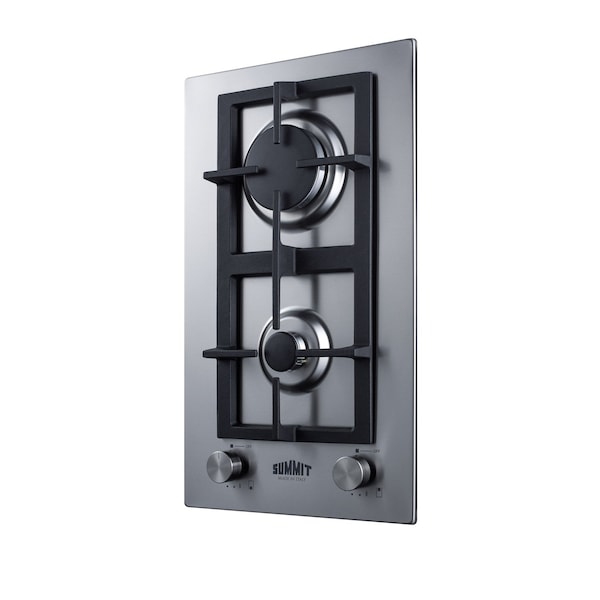 Summit 12" Wide 2-Burner Gas Cooktop In Stainless Steel - GCJ2SS