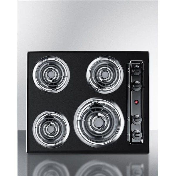 Brown Summit - TEL03 - 24 in.   Wide 4-Burner Coil Cooktop - Coil Top - Black - TEL03