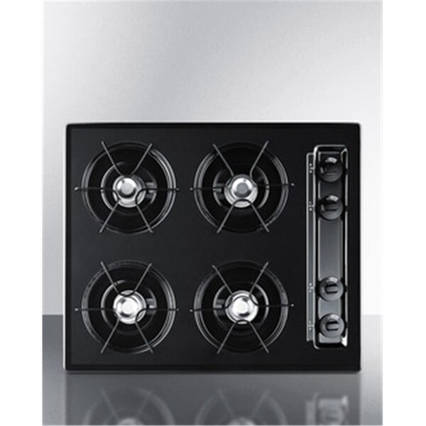 Summit 24 in. Wide 4 Burner Gas CooktopBlack with Gas Spark Ignition - TNL033