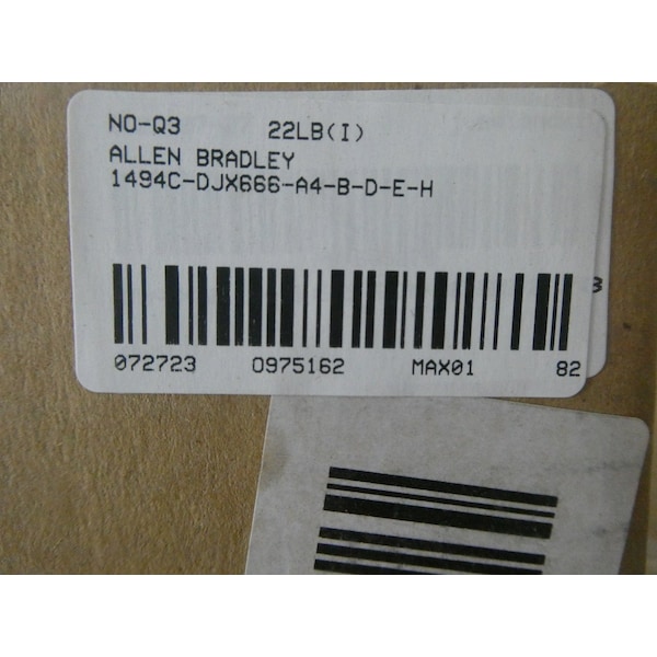 Interruptor de desconexión con fusible Allen Bradley de 3P 60A AMP 600V-AC - 1494C-DJX666-A4-B-D-E-H